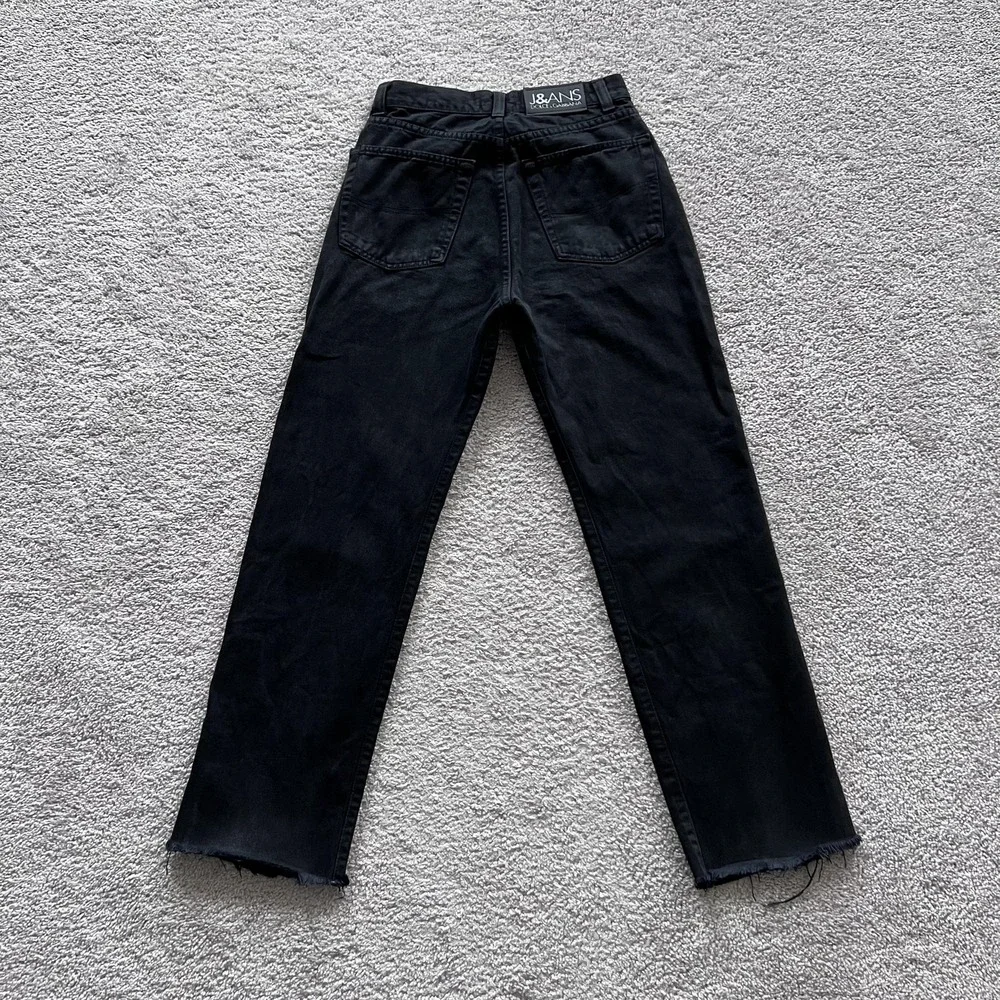 Dolce & Gabbana J&ANS‎ Jeans Mens 26x28 Black Straight Button Fly Raw Hem Italy